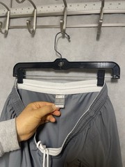 Nike Pants Women L Gray Sweat Track Joggers Lined Ankle Snap Zip Pockets Warm Up