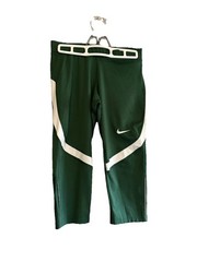 Nike Track & Field M Green 3/4 Tights Pants Womens Small Running Cross Training