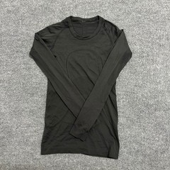 Lululemon Shirt Womens Size 4 Black Swiftly Tech Long Sleeve Slim Fit Athletic