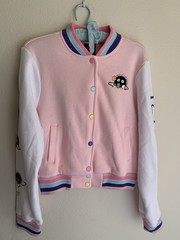NWT S Juniors Spirited Away Varsity Pink Jacket Soot Sprites Studio Ghibli Anime