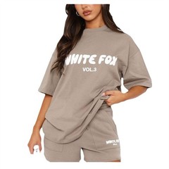 Ladies Tracksuit Set Outfits Causal T-Shirts & Shorts Short Sleeve Workout Top