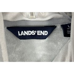 Lands’ End Luxe Fleece 1/4 Zip Pullover Women’s L Gray Cozy Gorpcore Casual Soft
