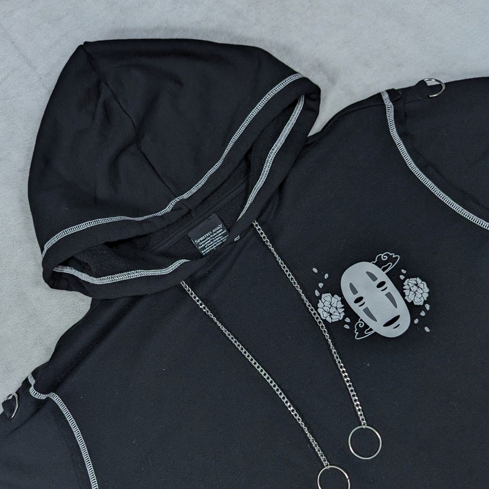 Her Universe Spirited Away No Face Chain Hoodie Black Studio Ghibli Womens Large