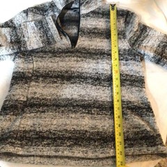 Lands End Women’s Fleece 1/4 Zip Pullover Black White Heathered Size S (6-8)