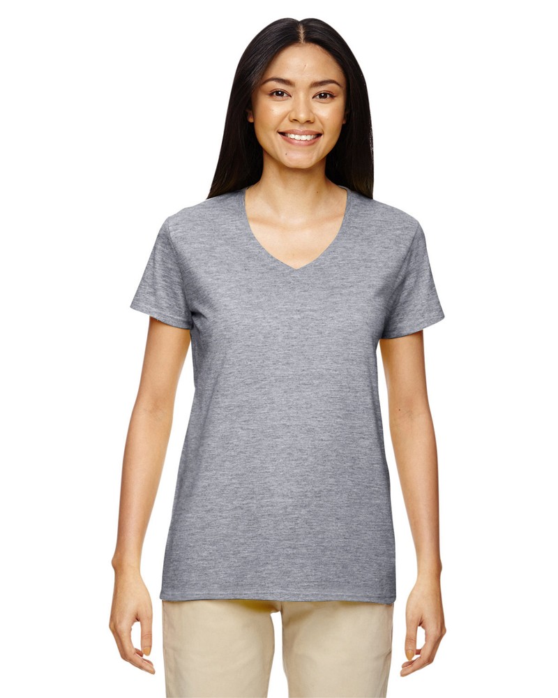Gildan Ladies Heavy Cotton V-Neck Stylish T Shirt Casual Plain T-Shirt – G500VL