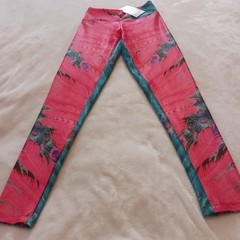 Bia Brazil Leggings Extra Small Pink Peacock Full Length New With Tags