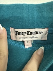 Vintage Juicy Couture USA Velour Hoodie & Shorts Set Turquoise Small Y2K