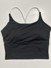 Women’s Sports Bra M Black Medium Support Wireless Pullover Crossback Padded