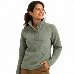 Avalanche Quilted Pullover Womens M Olive Green 1/4 Zip Outdoor Athleisure