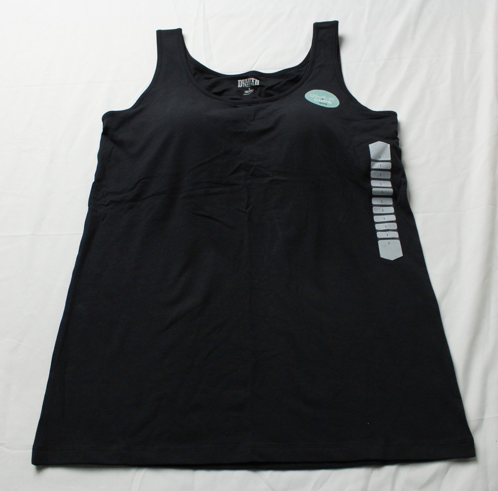 Duluth Trading Co Women’s No-Yank Wireless Built-In Bra Tank BM7 Black Large NWT