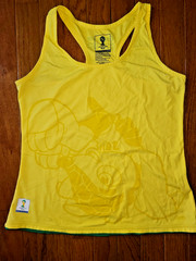 FIFA World Cup Brasil Tank Top Athletic Size Petitie Racerback Yellow 2014