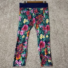 Tommy Bahama Island Active Tropical Floral Leggings Womens L Athletic Yoga Pants