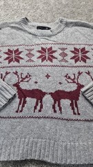 Forever 21 S Reindeer Snowflake Patterned Christmas Pullover Sweatshirt Size Med