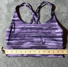 Lululemon Energy Longline Sports Bra Purple Strappy Yoga Athleisure Size 6