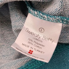 Sweaty Betty After Class Turquoise Teal Marl Cropped Raglan Sweatshirt Large L