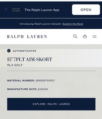 Ralph Lauren RLX GOLF Stretch 15″ Back Pleated Skort Summer Blue SZ. S NWT$138