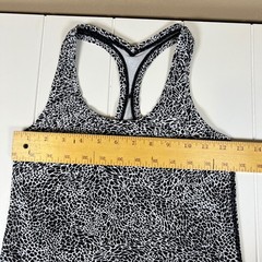 Lululemon Racerback Tank Top Black White Animal Print Athletic Yoga Gym Shirt