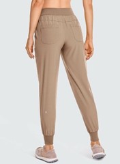 CRZ YOGA Women’s Lightweight Drawstring Joggers Pants w/ Pockets Mineral Brown