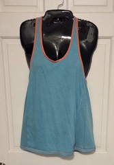 Champion Women’s M Racerback Tank Top Teal Blue Orange Mesh Athletic Gym…