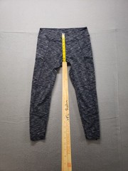 Zella Women Capri Leggings L Tall Gray Elastic Waist Pockets Ankle Zip Active