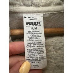 RBX Live Life Active Gray Quilted Funnel Neck Pullover Sweatshirt Womens Medium