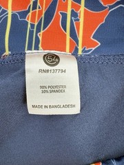 Chase54 Womens Skort Blue Orange Floral Medium Pockets 5” Inseam Tennis