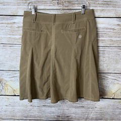 Athleta 6 skort flare shorts tan snap zip closure panels drawstring