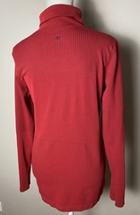 “NEW” Athleta L Flurry Seamless Turtleneck Thumbholes Stretch Red Top
