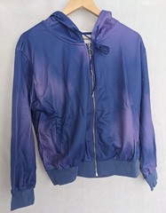 Shein Purple Ombre Zipper Drawstring Hoodie Petite Medium 10 Ladies Pockets Zip