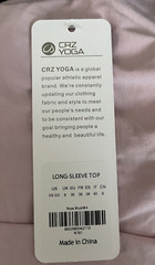 CRZ YOGA Pima Cotton Long Sleeve Workout Shirt Loose Fit Boat Neck Sz XS 0/2