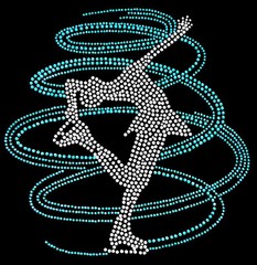 Ice Figure Skating Dress Practice Pants Trousers Leggings w/Rhinestone R251
