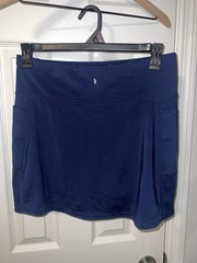 Women’s Blue Athletic Skort L Regular Pull-On Elastic Waist Pockets Golf