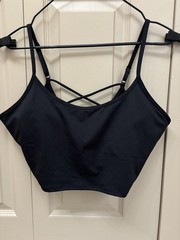 NWT PINK ACTIVE Black Lightly Lined Wireless Crossback Sports Bra Women’s L-DD