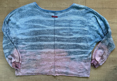 HARD TAIL Slouchy Oversized Terri Ombre Balloon Sleeve Crop Pullover Top LRG