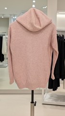 Uniqlo Women’s Light Pink Knit Pullover Hoodie XS Acrylic Nylon Wool Blend