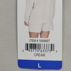 LazyPants Womens Cozy Sweatshirt Large Size Off White Long Sleeves Pullover Top