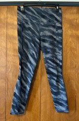 athleta womens blue abstact high rise 23.5in salutation stash pocket leggings s