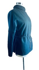 Oversized Black Pullover (S) Fleece Sweatshirt & Sweater Mock Neck Drawstring