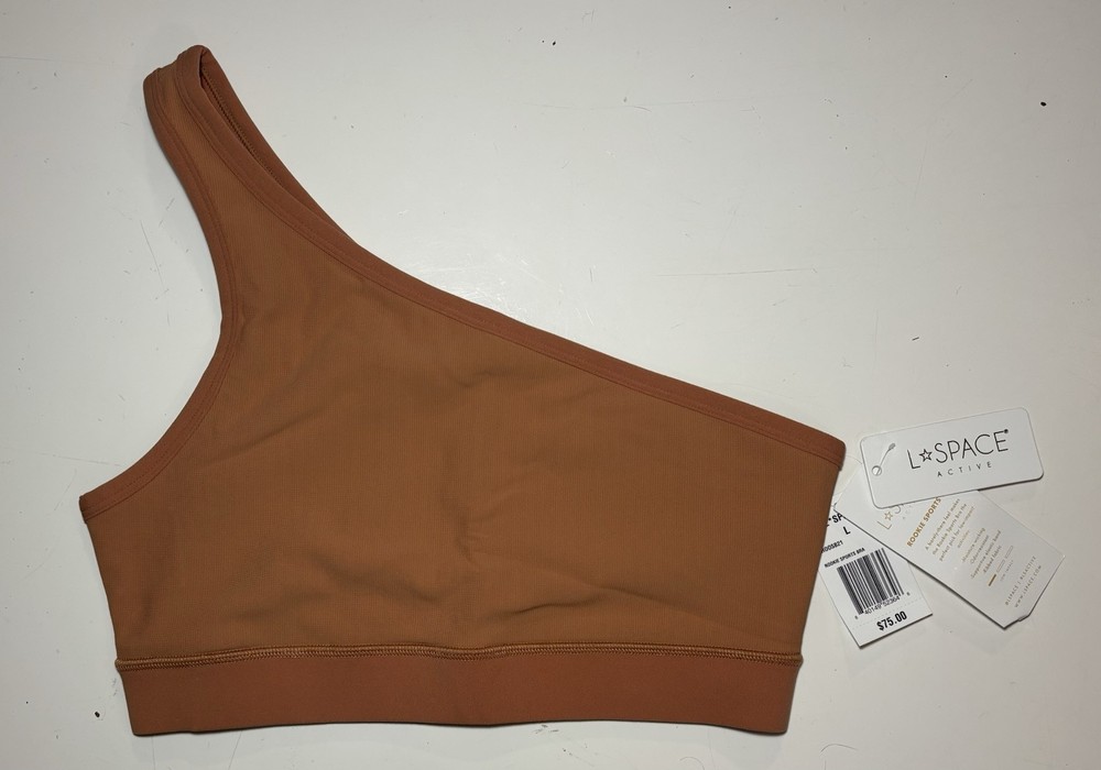 NWT L Space Active Rookie Sports Bra Sessions in Putty Womens L L*Space $75