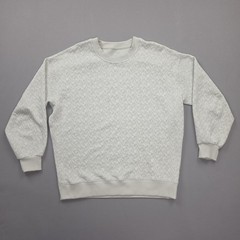Lululemon Textured Jacquard Crewneck Pullover Womens 8 White Bone Oversized