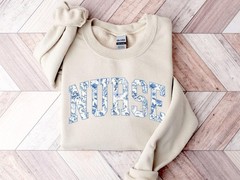 Nurse Sweatshirt, Floral Nurse Shirt, Toile Nurse Shirt, RN Sweatshirt, Nurse Gr