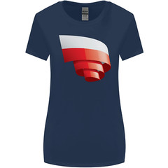 Curled Poland Flag Polish Day Football Womens Wider Cut T-Shirt