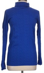 “NEW” Athleta Flurry sz L Seamless Stretch Turtleneck Thumbholes Blue Top