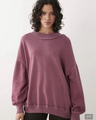Free People palm springs pullover sweater damson purple oversized size Med NWOT