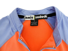 JAMIE SADOCK Orange Blue Colorblock Golf Shirt Top Size S 1/4 Zip Short Sleeves
