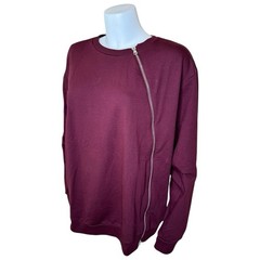 Universal Standard Meridian Zip Sweatshirt M 18-20 2X Pima Black Cherry NWT $138