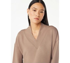 Scoop Women’s and Women’s Plus Ultimate ScubaKnit V-Neck Sweatshirt Size M 8-10