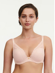 Chantelle 32DDD Norah Chic Plunge T-Shirt Bra NWOT 16MNA Nude Rose
