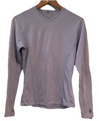 ☀️Smartwool 200 Merino Wool Base Layer LS V Shirt Periwinkle Women’s Medium