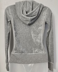 Nike Sportswear Womens Gray Plush Velour Zip Up Hooded Jacket Size XS (0-2)